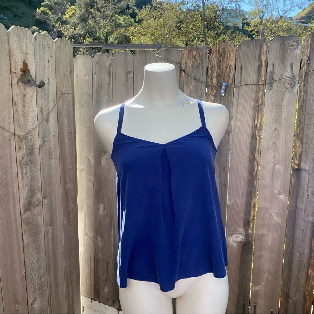 Joie blue silk tank top blouse size XS